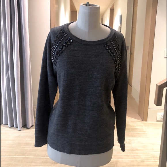 J. Crew Sweatshirt w/ Rhinestone Embellishments 💖 - Picture 2 of 5
